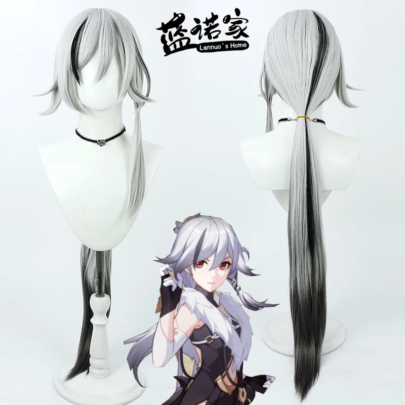 

Anime Honkai Impact 3rd Black Swan Cos Cosplay Wig Halloween Carnival Party Props Synthetic Hair Heat Resistant Fiber + Wig Cap