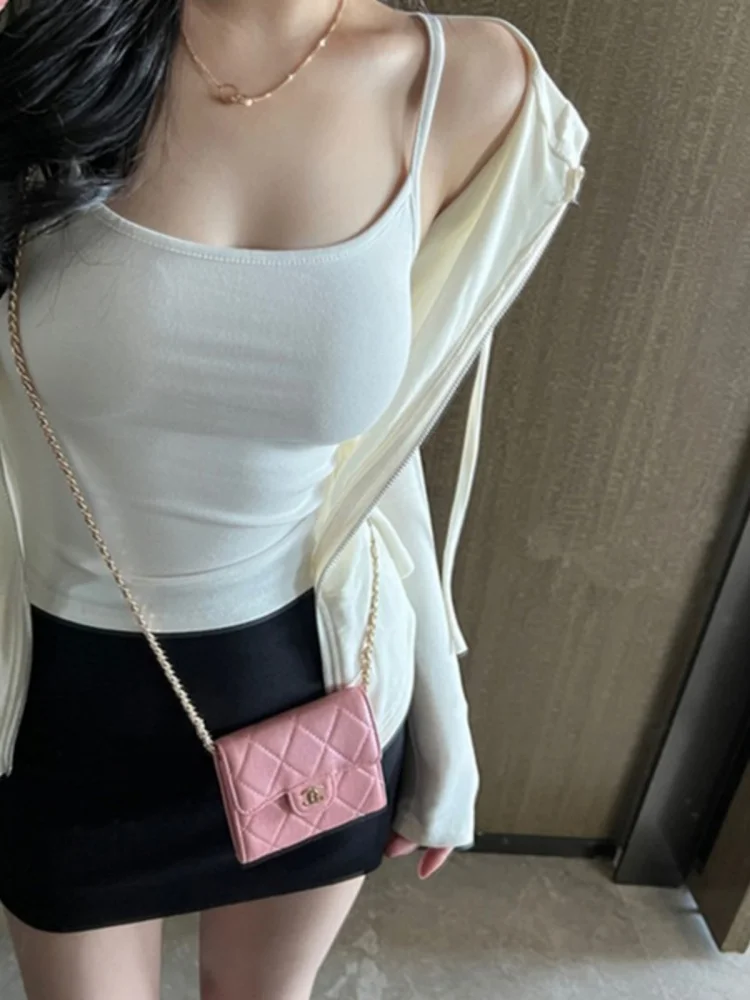Women's Small Strap Vest Integrated Yoga Top Backless Bra Summer Beautiful Back Inner Wear Base Tube Top Commute Style Slim Fit