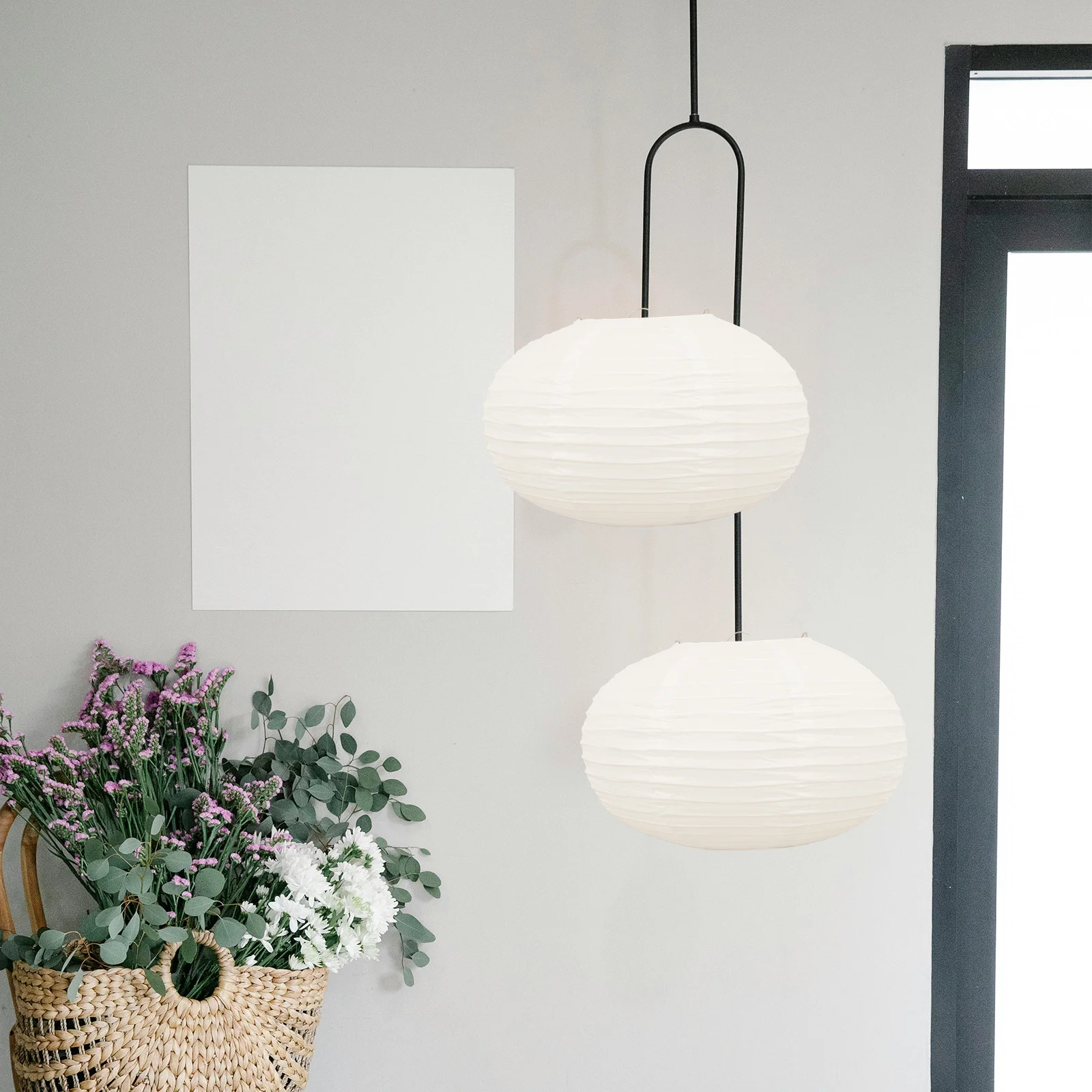 

3pcs Paper Lantern Lamp Shades Foldable Hanging Ceiling Light Shade For Pendant Lamp Home Party Decor Spring Festival Oval