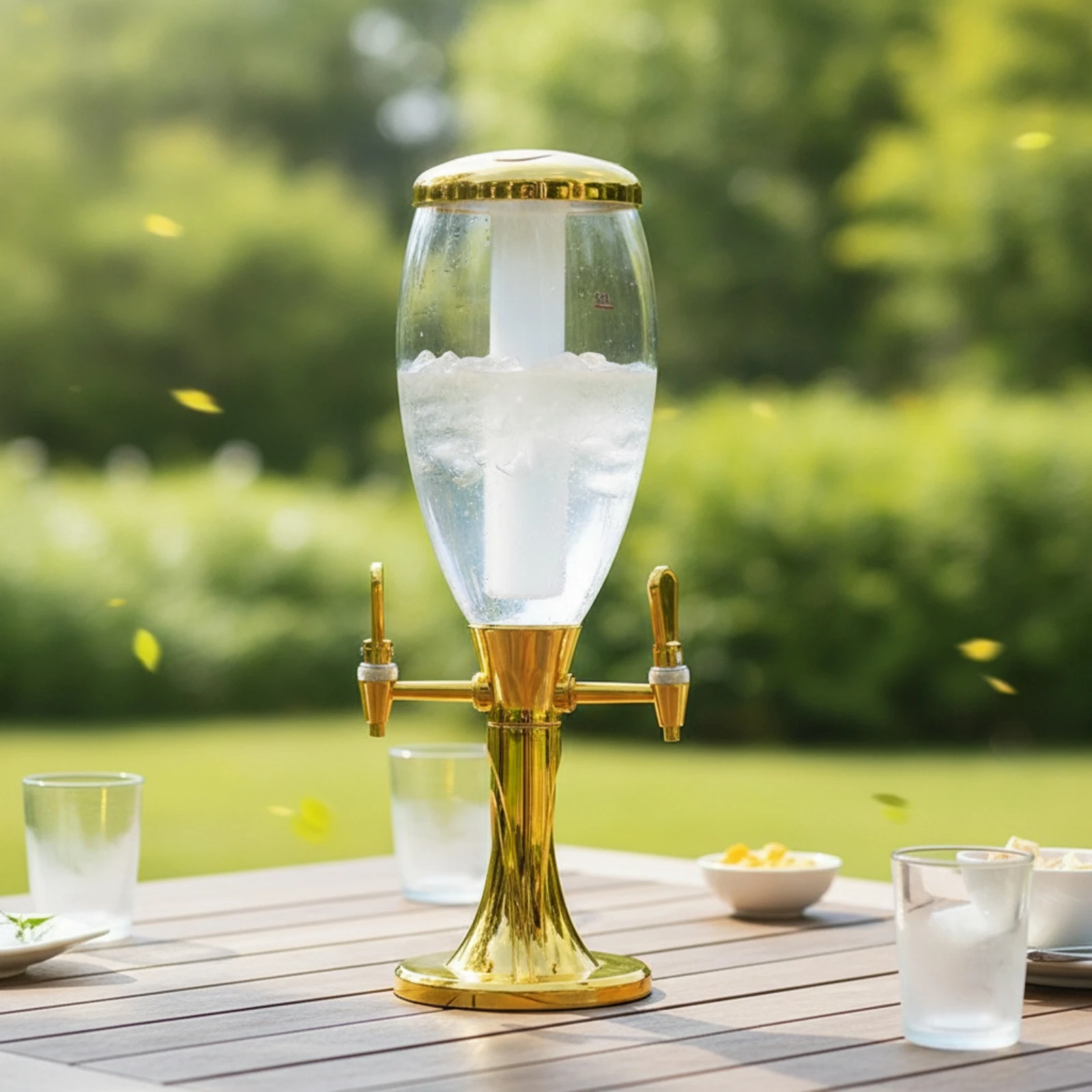 twoTap Beverage Dispenser Countertop Beverage Dispenser with Ice Column Drink Dispenser with Tap Stable Sturdy for Hosts - view 3