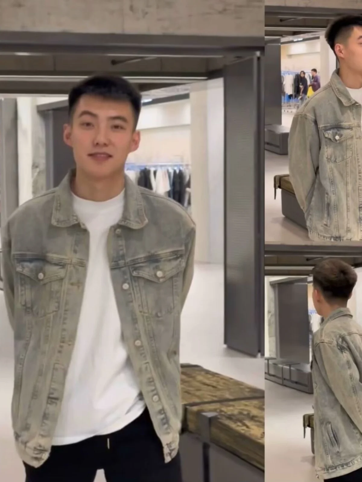 

Retro Sli Men's Denim Jaet Spring Autumn Casual Collar Youth Faion All-Match Outerwear Korean Version Leisure Coat
