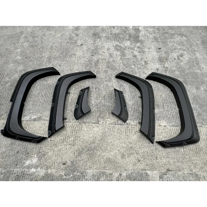 Premium Matte Black Flares Wheel Eyebrow With Decoration Bolts Exterior Mod Part