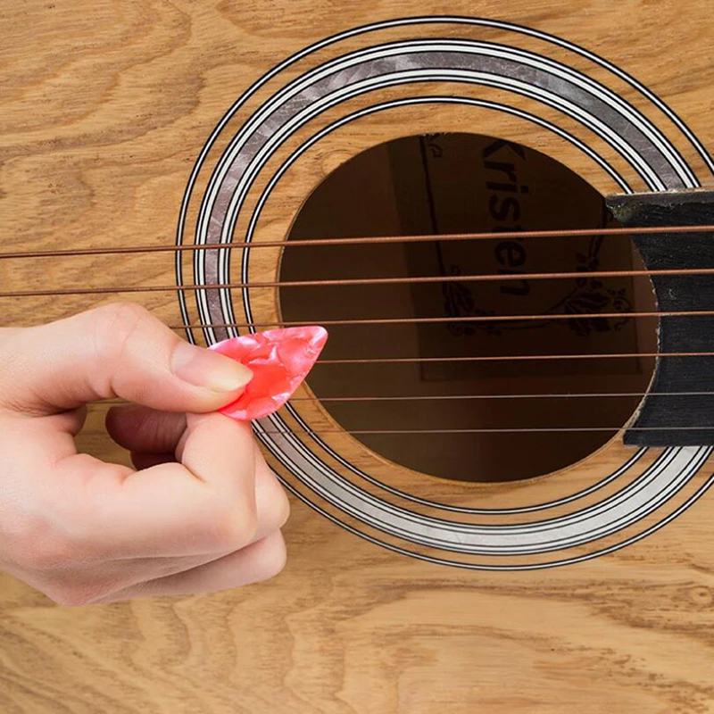 10Pcs Plectrums 1 Pick Holder Electric Celluloid Acoustic Guitar Picks Colorful Random Color