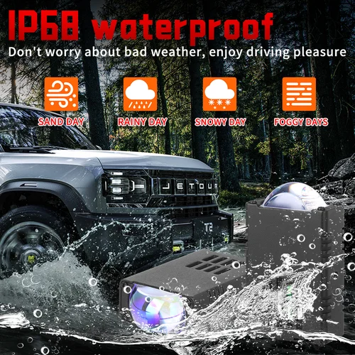 Imagen 2 del producto 2 unidades de bombillas de luz LED para coche, faro delantero de 180W para motocicleta, ATV, UTV, lente de proyector, antiniebla para coche todoterreno, 38000LM con ventilador de 10V-36V