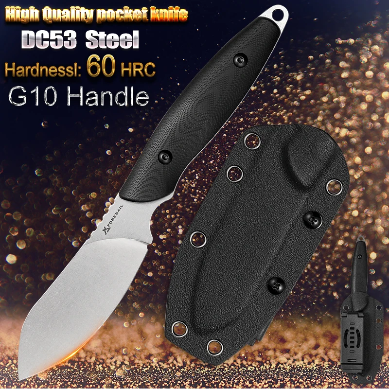 

DC53 Steel sharp Fixed Knife G10 Handle Tactical Survive Hunting Outdoor fishing Kitchen Camping Hiking EDC Tool Portable Knives
