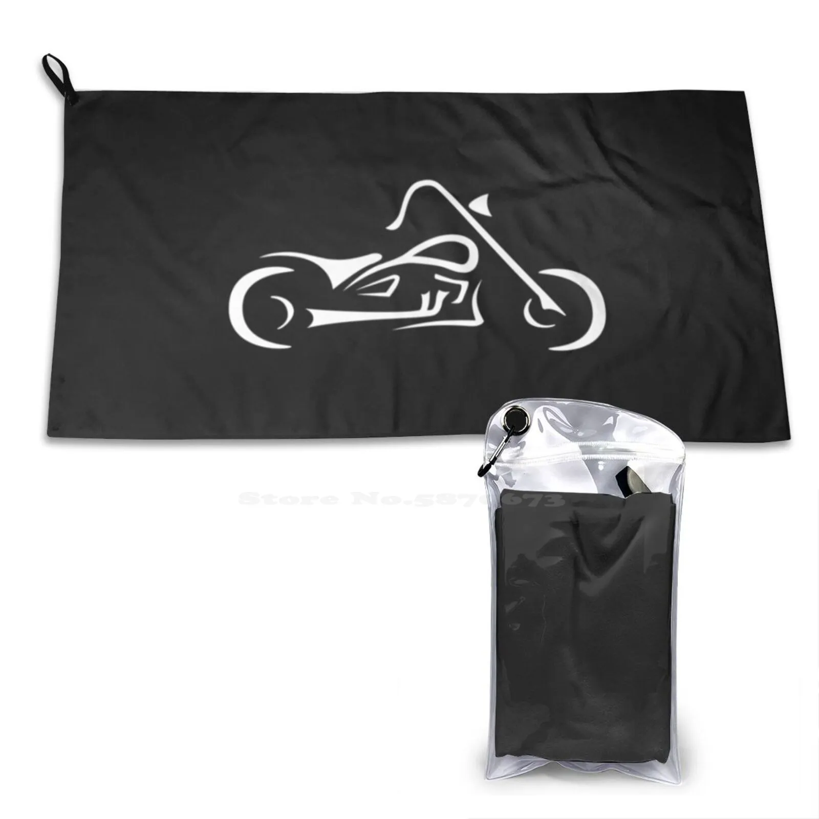 Motorcycle Line Drawing Bike Print Washcloth Soft Towel Gang Member Motorcycle Motorbike Bikers Club Calligraphy Lover Tour