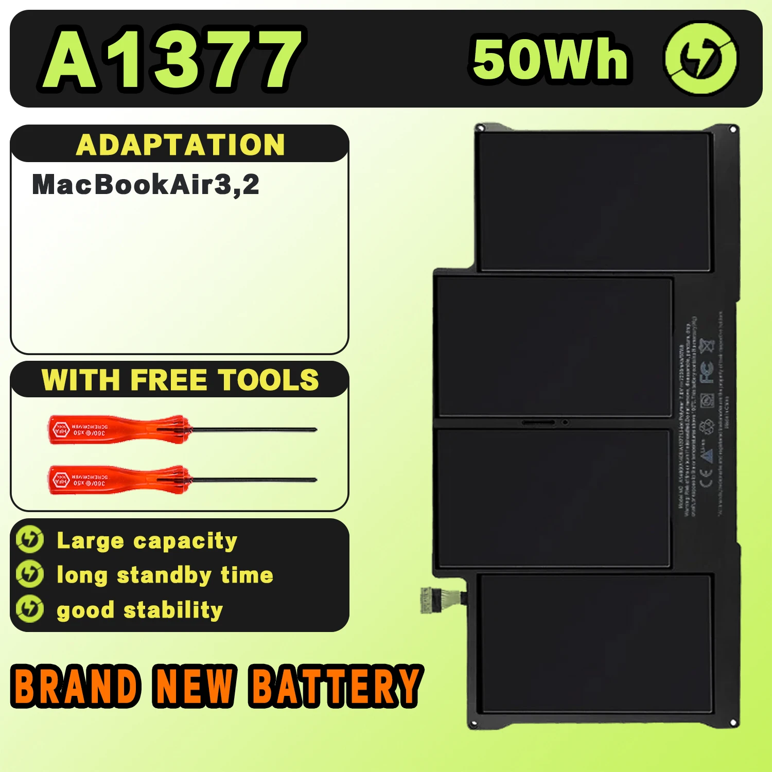 SAT A1377 New Laptop Batteries Replacement For Apple A1369 2010Year MacBookAir(13