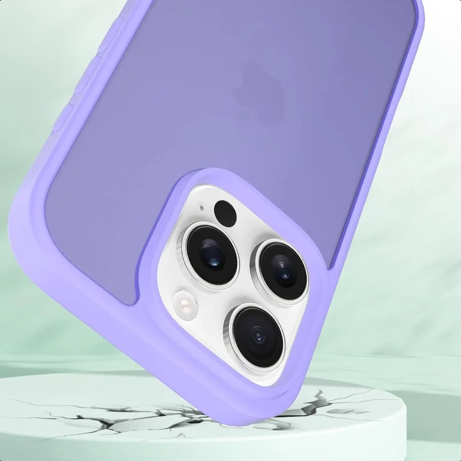 حافظة لهاتف آيفون 16 برو، غطاء هاتف شفاف غير لامع [حماية من السقوط من الدرجة العسكرية بطول 10 أقدام] نحيف ومتين ومقاوم للصدمات