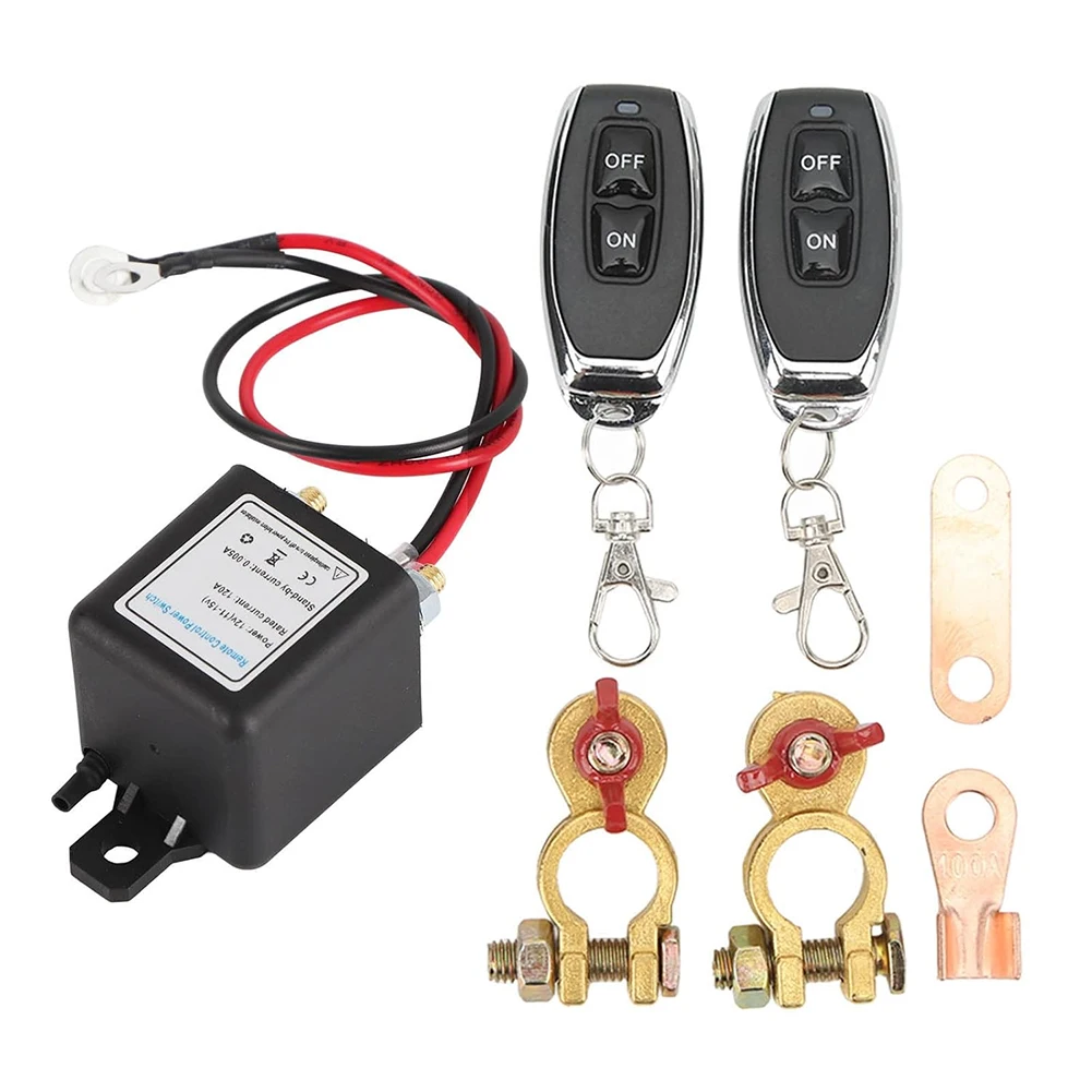 

12V 200A Battery Disconnect Relay Shut Off Switch Car Kill Switch Anti Theft Remote Control Cut Off Switch Prevent Battery Drain