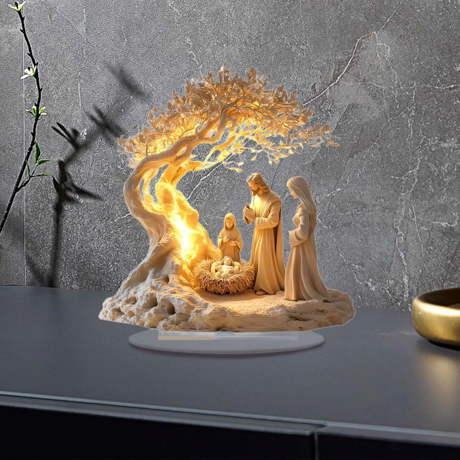 Estatuilla de nacimiento de Jesús, estatua navideña, colección de ilustraciones, adorno para vivir