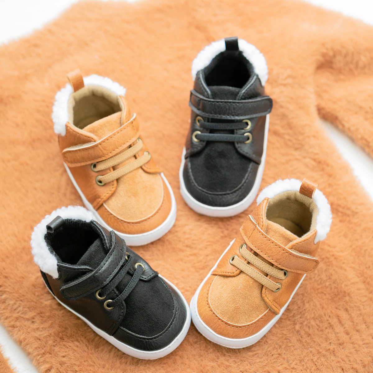 

2023 New Baby Classic Sneakers Soft Bottom Non-slip Baby Boy Girl Sports Shoes Toddler First Walker Newborn Brown Baby Shoes