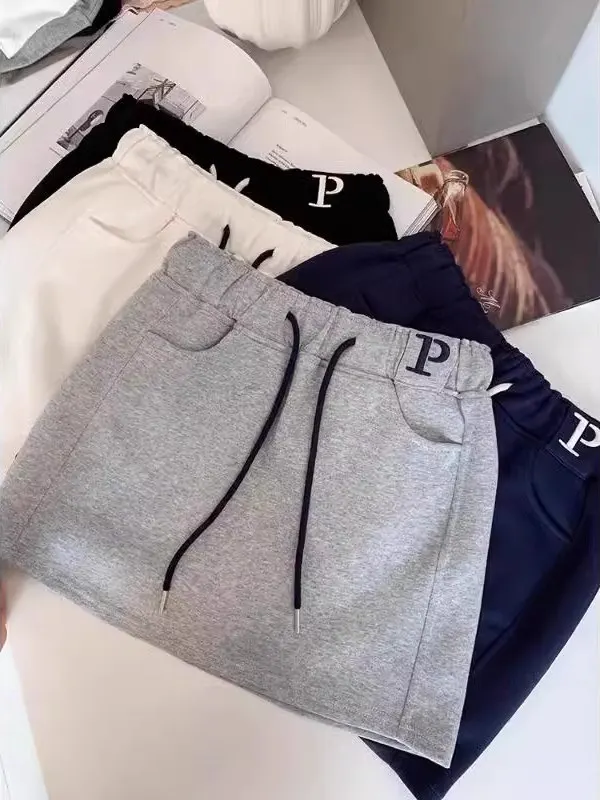 

Новые женские спортивные шорты-юбка с высокой талией, А-силуэт, защита от просвечивания, серые, весна-лето, изысканное качество