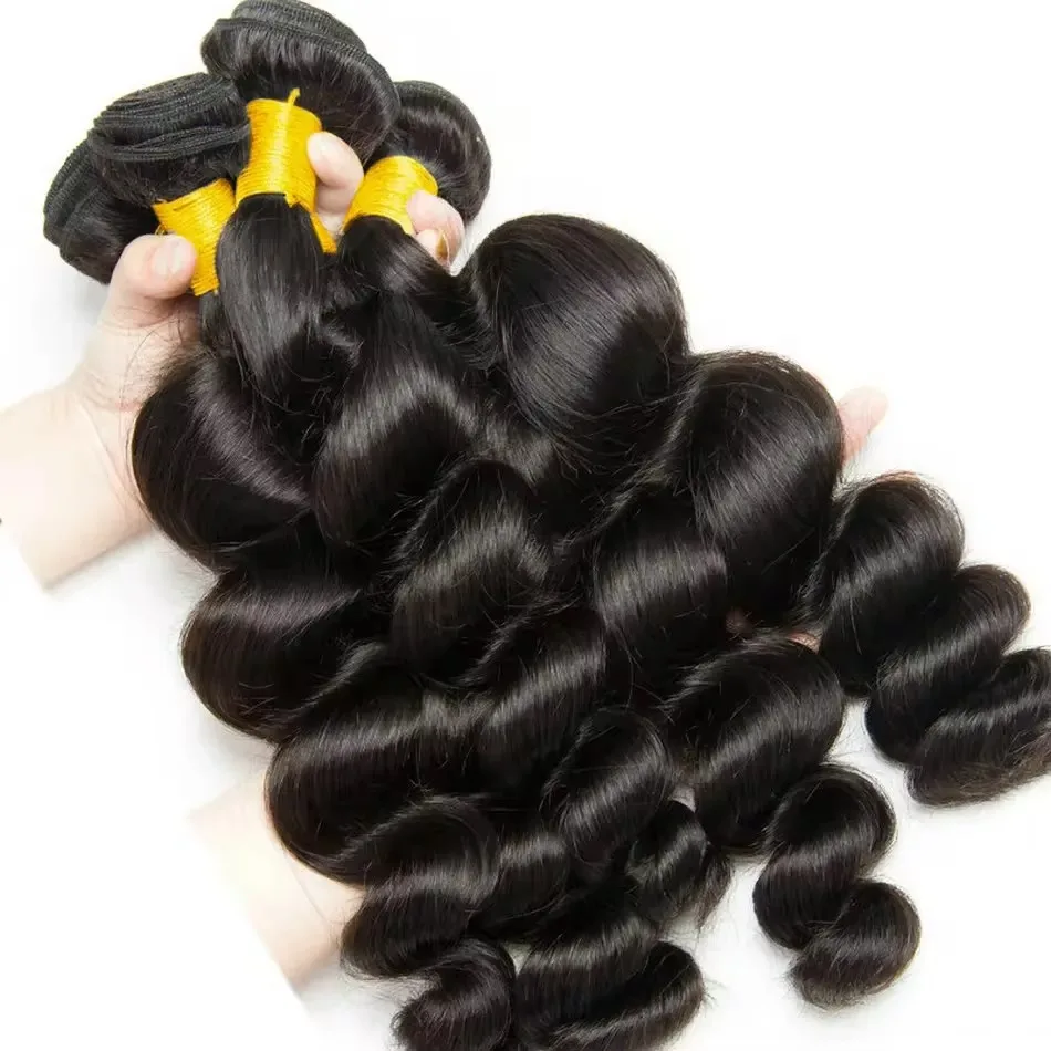 

15A 32-дюймовые свободные глубокие волны, 100% пучки человеческих волос, бразильские девственные необработанные вьющиеся пучки волос, глубокие волны, двойной уток