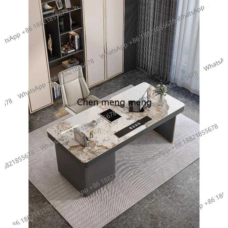 

Stone Plate Desk Home Study Desk Light Luxury Modern Designer Advanced Sense Computer Desk