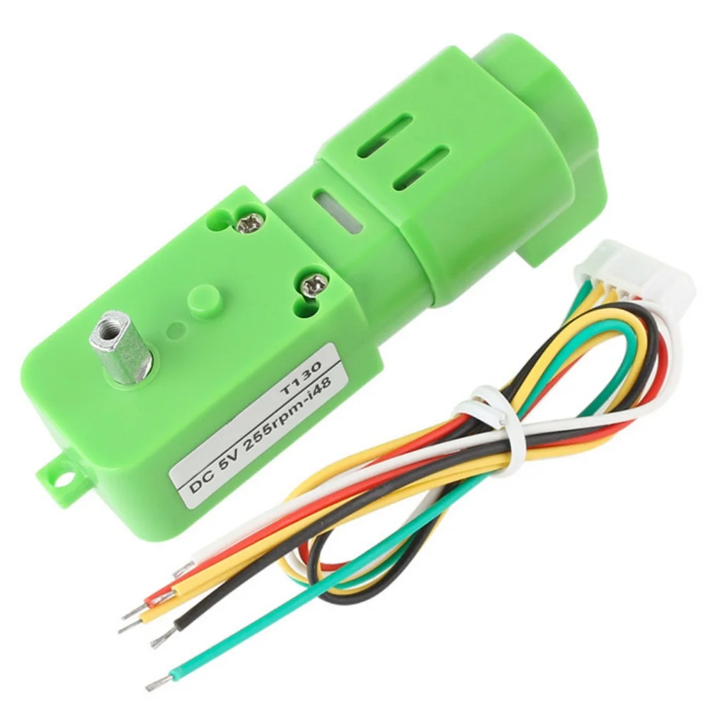 T130 TT Hall Encoder Motor DC 5V 135 255 RPM Micro Metal Forward Backward Gearbox Smart Car Robot Gear Reduction Motor Reducer