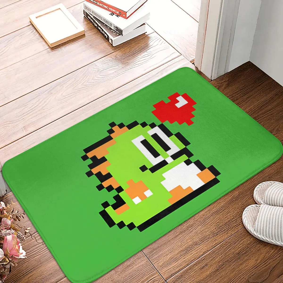 Pixel Green Bubble Bobble Game Dragon Bath Mat Rug Home Doormat Living Room Carpet Decoration