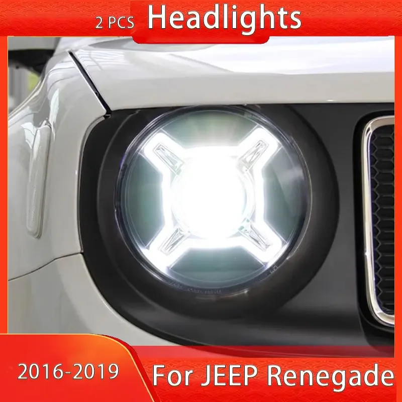 LED Headlight for JEEP Renegade Headlight 2016-2019 LED Head Lights DRL Turn Signal Projector Lens Auto Accessorie