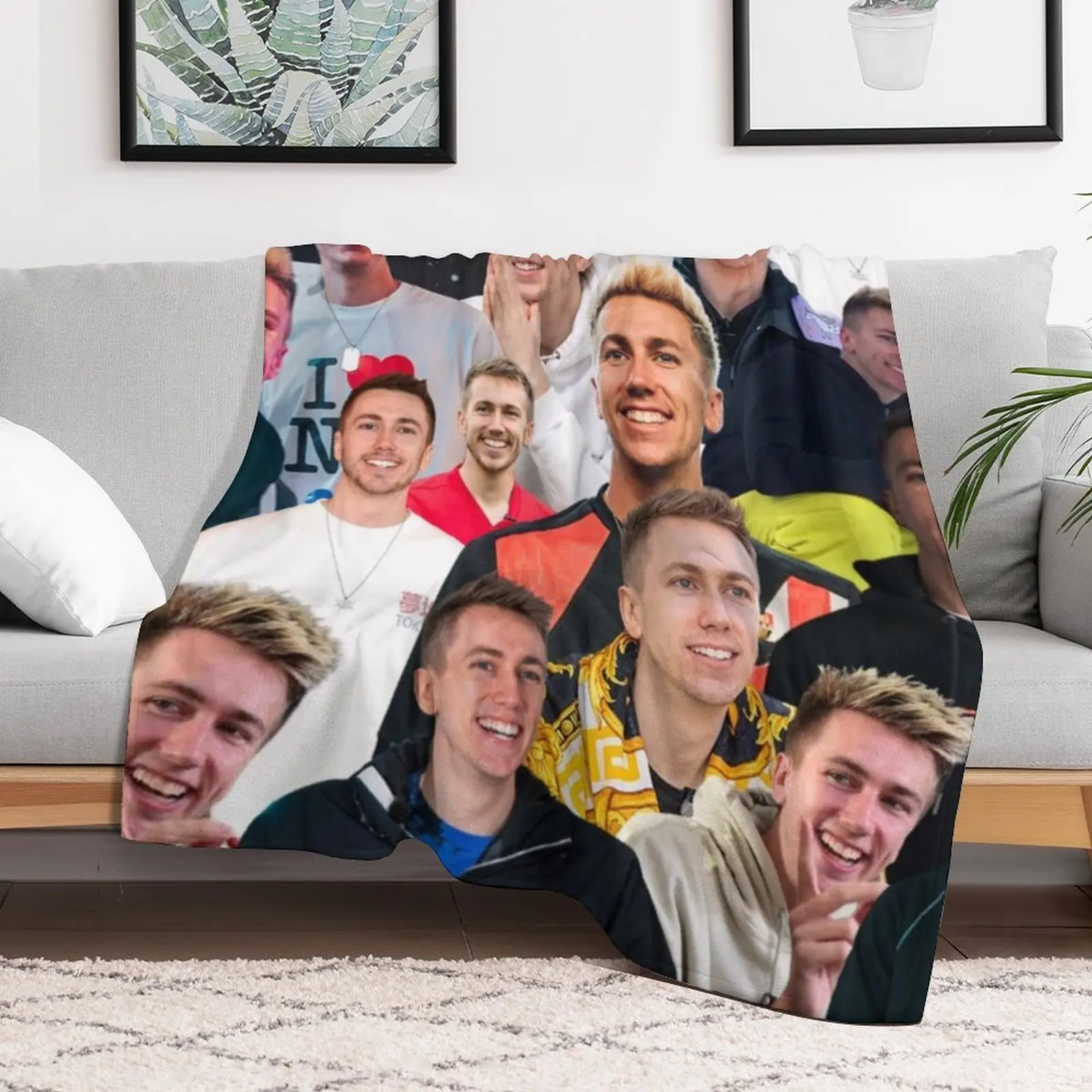 simon minter photo collage Throw Blanket Cozy Napping Blanket Gift for Mom Dad
