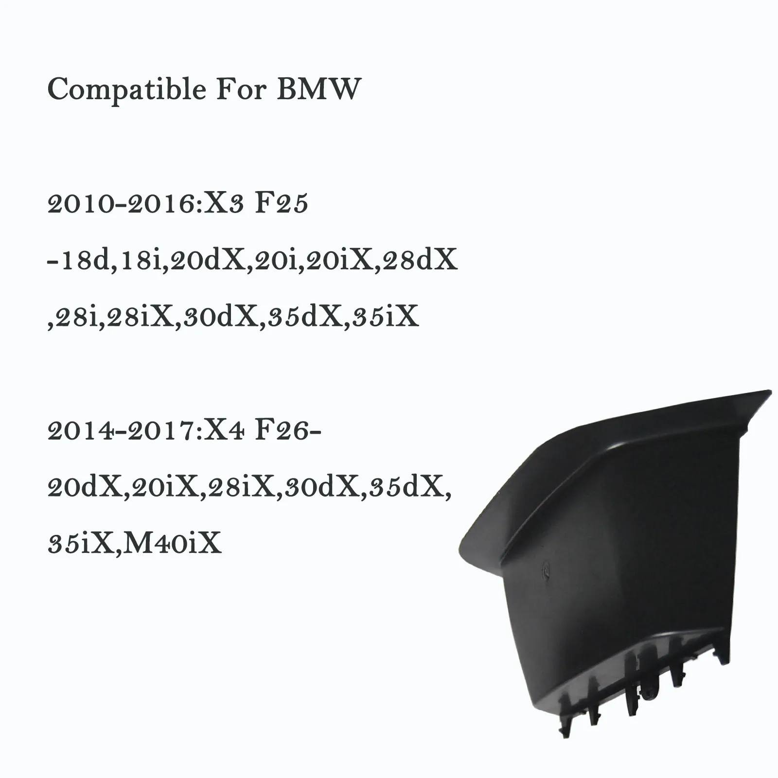 Black Driver Side Door Armrest Handle Storage Trim Fit BMW X3 F25 X4 F26 2011-2017 Left