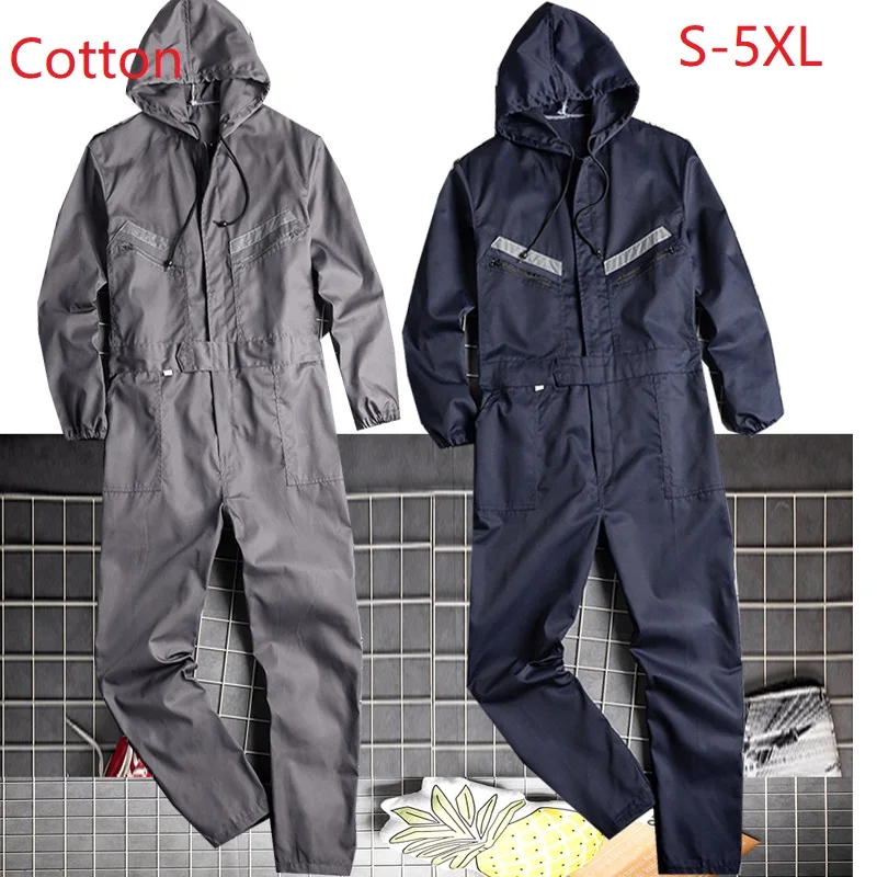 

100%cotton Work Coveralls For Men Miner Painter Welding Suit Safety Work Uniform Mechanics Electric Repairman Sailor Overall 5xl