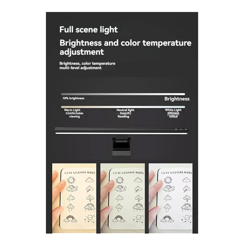 TKOH-Monitor Light Bar Touch / Wireless Remote Dual Control Eye Protection Anti-Glare USB Reading Light For Computer