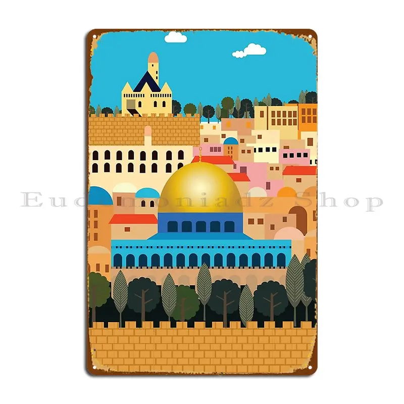Jerusalem In Daylight Metal Sign Plaques Garage Iron Retro Bar Cinema Tin Sign Poster
