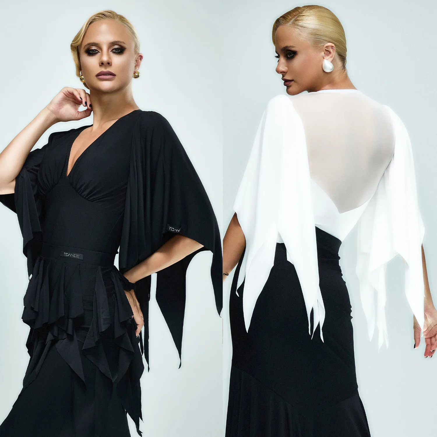 

Women's Waltz Ballroom Dance Tops V Neck Leotards Adult Rumba Salsa Latin Dance Performance Costume Practice Clothing DNV24079