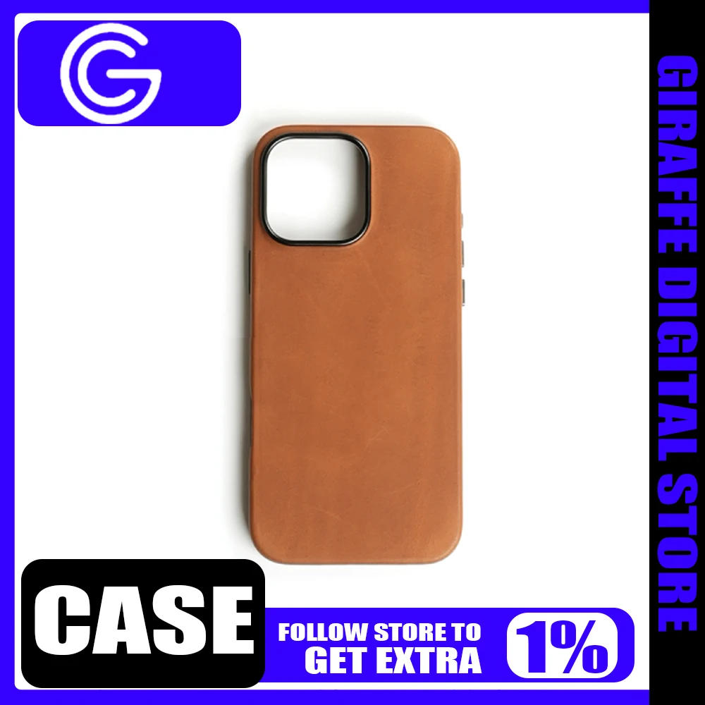 

GWW Saddle Leather Case Cover iPhone16 Pro Case Magsafe Magnetic Wireless Charging Customized Anti-drop Smartphone