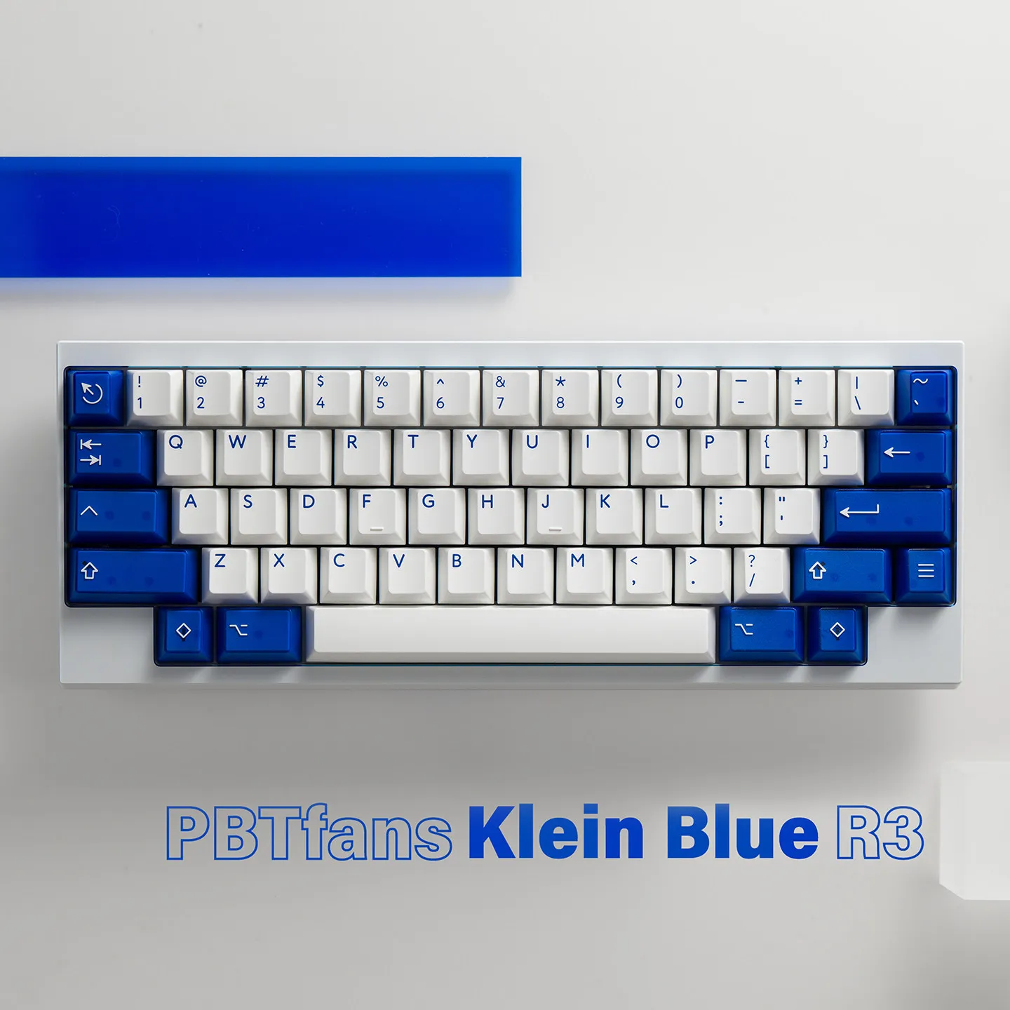 PBTfans Klein Blue R3 PC Keycaps Custom Abs Dichroism Keyboard Keycaps Semi Transparent Solid Color For PC Accessories Gifts