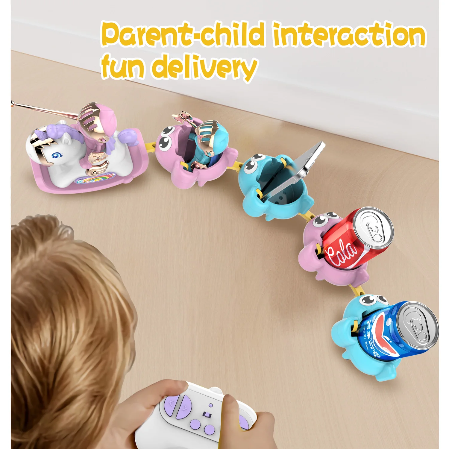 รถม้าไม้บังคับวิทยุ 2.4G ของเล่นแข่งขันสำหรับพ่อแม่ลูก ของเล่นสัตว์โยก RC ของเล่นเด็ก ของขวัญคริสต์มาส