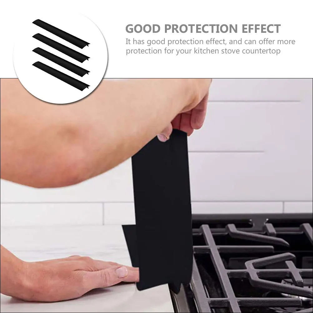 

4Pcs Heat Resistant Silicone Stove Gap Covers Flexible Sealing Strips for Countertop and Cabinet Stove Gaps Covers