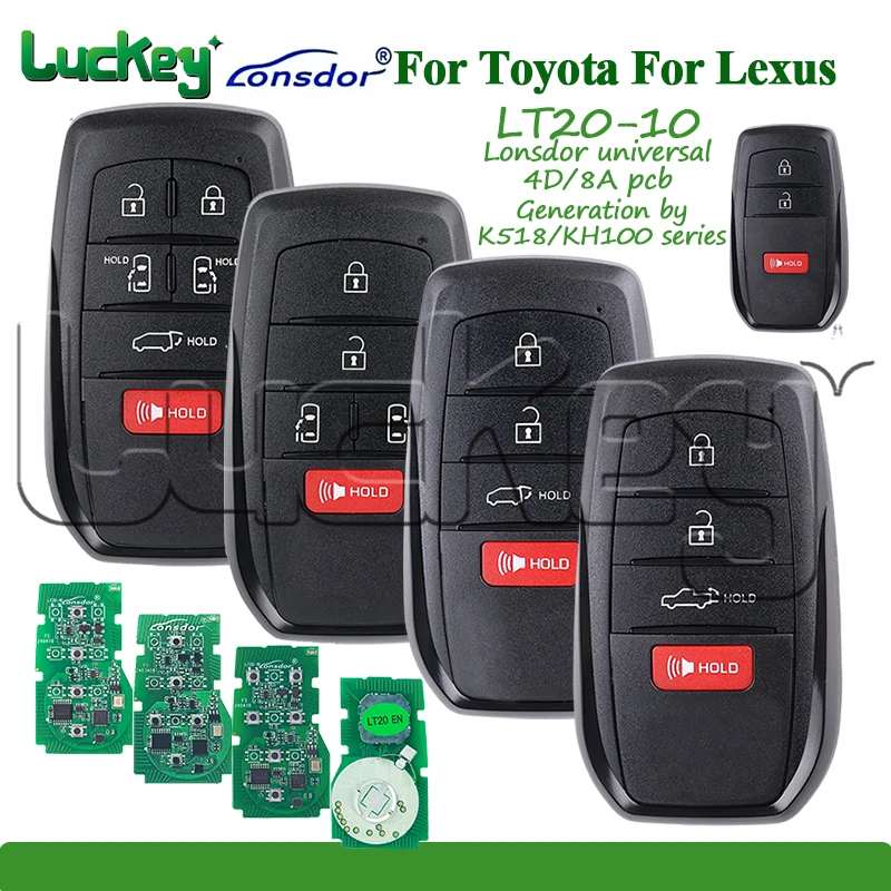 Car Remote Key Lonsdor LT20-10 For Lexus For Toyota Sienna Tacoma Tundra Venza 2021-2024 Generate K518 K518ISE KH100+ BZ4X 8A 4D