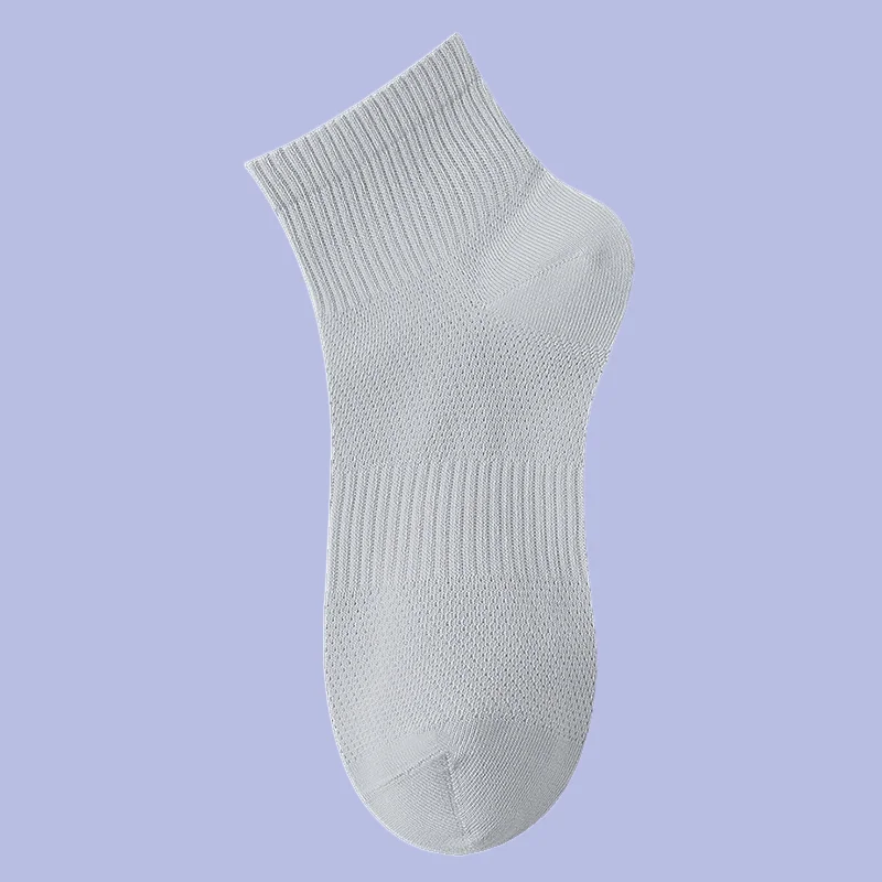 5/10 Pairs Summer Thin Women's Mid-Tube Mesh Breathable Spring and Autumn Boat Socks Sweat-Absorbent Socks Black and White Socks