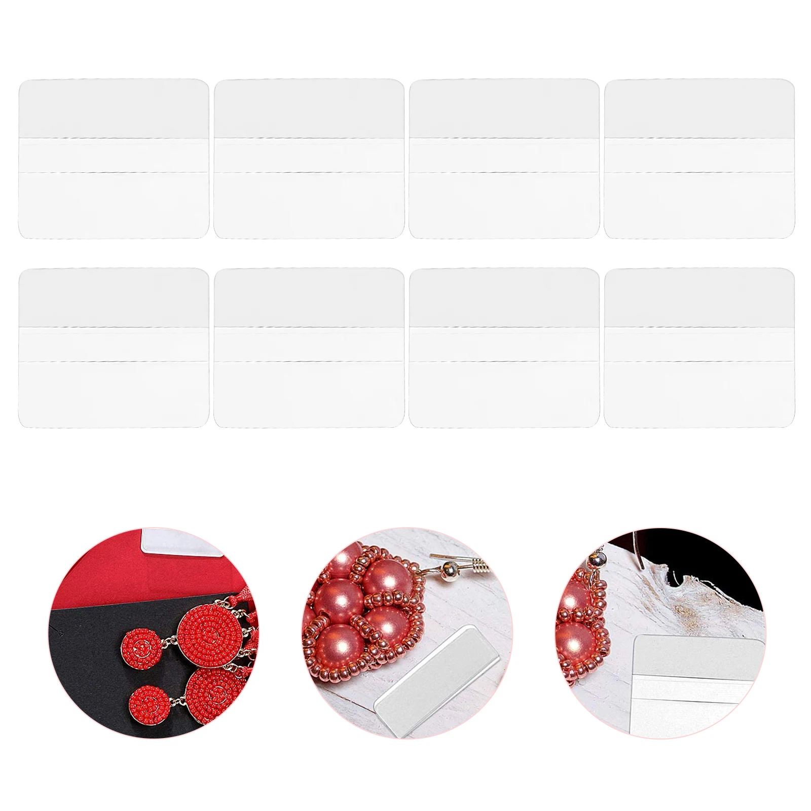 

100 Pcs Earring Packaging Cards Transparent PVC Display Hook Stickers Stud Jewelry Store Sale Home Gift Box Party Supplies