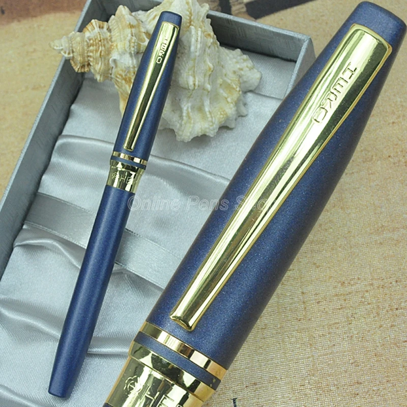 

Hero Blue & Golden Metal Fountain Pen Fine Nib 0.5mm Writing Pen With Gift Box YF011