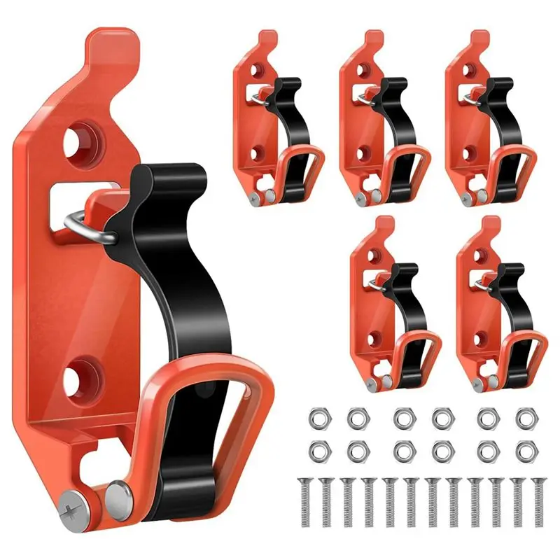 

AB46-6 Pcs Metal Rack Metal Rubber Clamp Mounting Brackets, Durable Axe Holder Clamp Mount Kit (Orange)