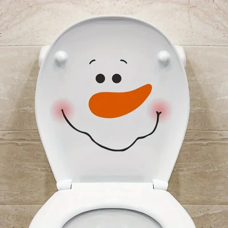 

Smiling Face Self-Adhesive Toilet Stickers,Wall Decal Removable, Reusable Vinyl Car Sticker for Toilet Lid, Bathroom Decor