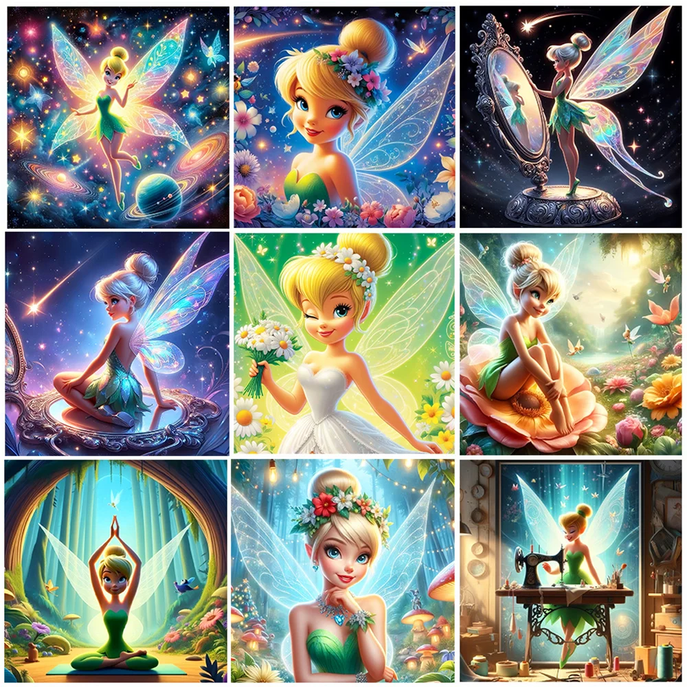 Disney Diamond Painting Tinker Bell Elf Embroidery Picture Of Rhinestones Mosaic Cartoon New Arrival Cross Stitch Home Decor