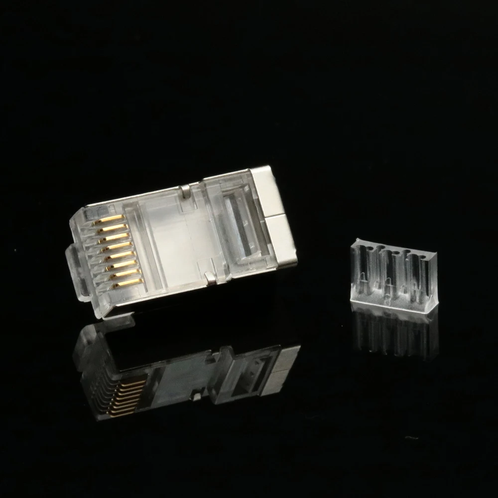 xintylink cat6 rj45 connector ethernet cable plug shielded gold plated network stp rj 45 8p8c cat 6 jack modular terminals 50pcs