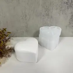 Love Storage Box Silicone Mold with Lid Heart Shape Jewelry Storage Box Candle Cup Plaster Mould Drip Mould