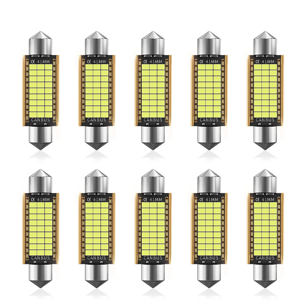 10pcs New Canbus LED C5W Bulbs 31 36 39 41mm C10W Super Bright 3030SMD No Error For Car Interior Ceiling Reading Dome Lights 12V