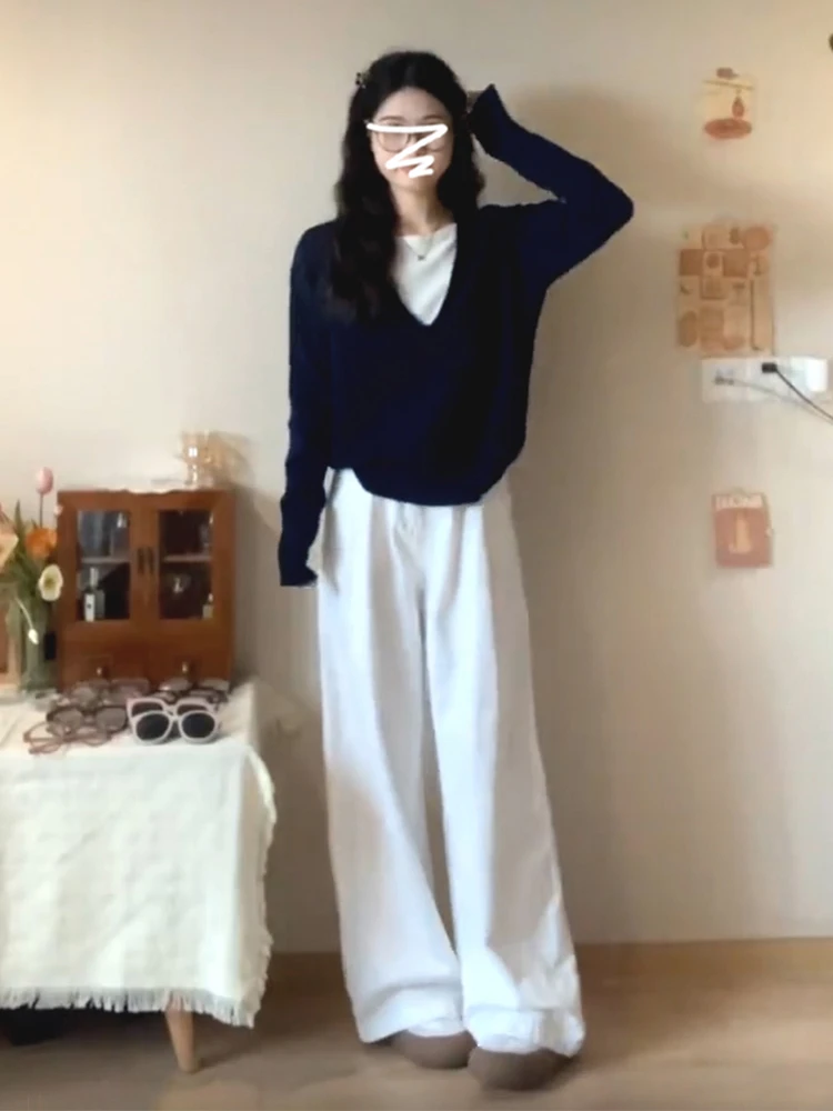 

Свитера, джемперы, пуловеры, женские пуловеры в стиле гранж, западный стиль, разноцветный узор BF Y2K, деловая встреча, профессиональная современная простая посадка