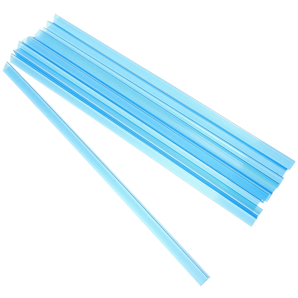 

10PCS Transparent Clip Rods A4 Blue Plastic Binding Bars Slide Binder File Folder Loose Leaf Clips Pull Rod