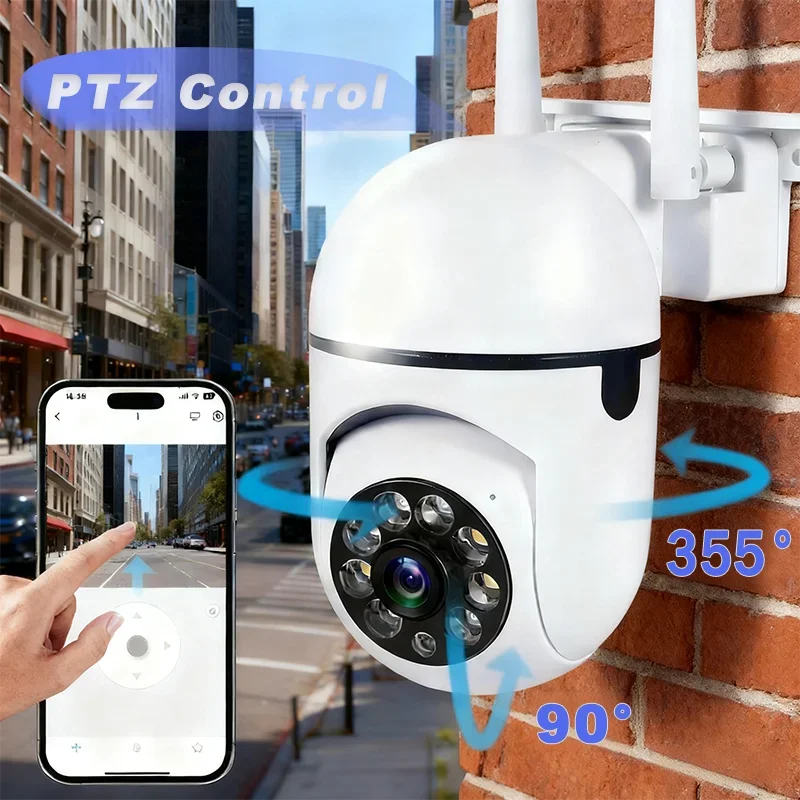 كاميرا مراقبة عموم/إمالة مع رؤية ليلية للتتبع البشري وتسجيل 24/7 تعمل مع Alexa وGoogle Home #2