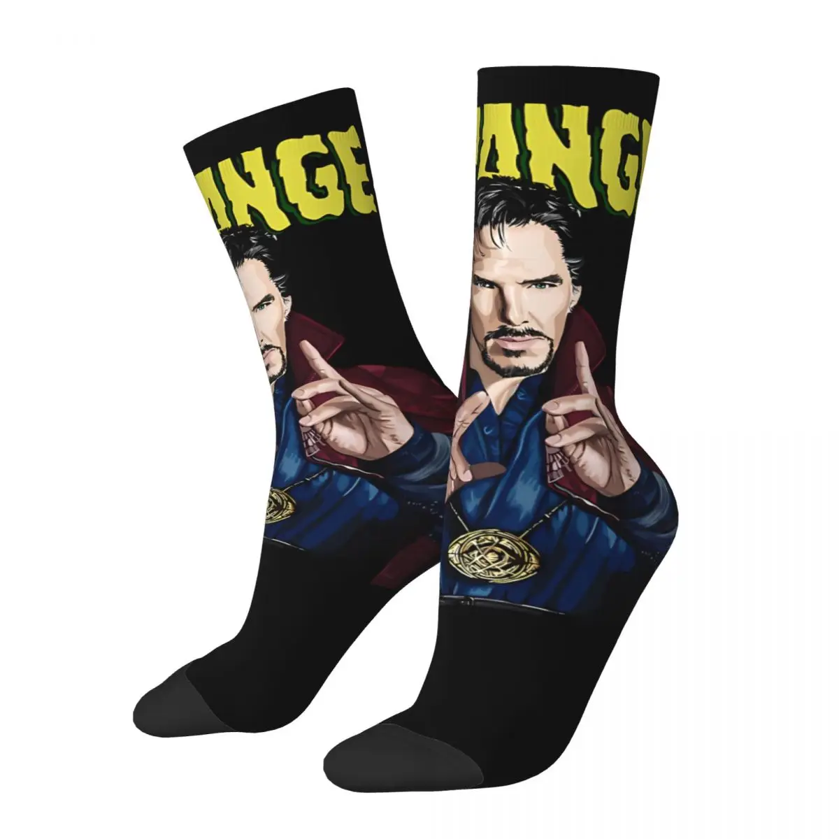 Funny Happy Men's compression Socks Popular Marvel Vintage Harajuku Doctor Strange Street Style Novelty Casual Crew Crazy Sock