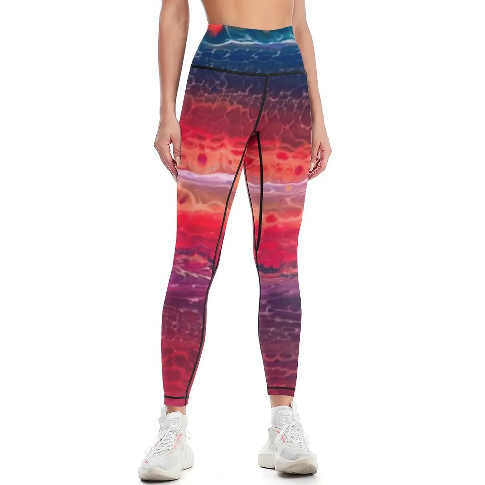 

Abstract Art - Acrylic Pour - Fluid Art - Sunset Leggings jogging pants Women's tights gym wear Womens Leggings