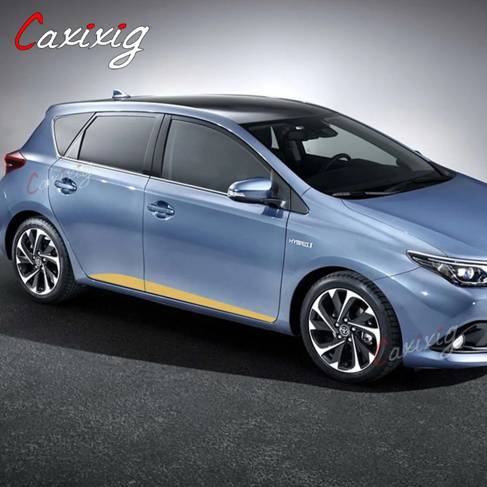 Sport Stripes Both Side Car Door Side Skirt Sticker For-Toyota AURIS 2013-2019 Racing Styling Auto Body Decor Vinyl DIY Decals view 2