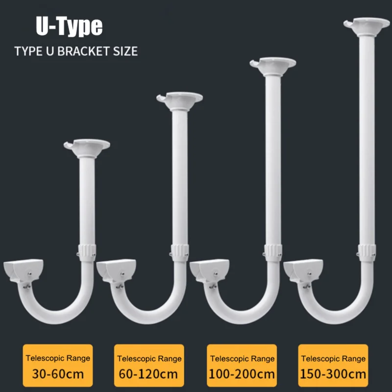 Aluminum Alloy Monitoring Gun Machine Telescopic Bracket Wall Mount Ceiling Vertical Support Extension Rod Security Camera Stand