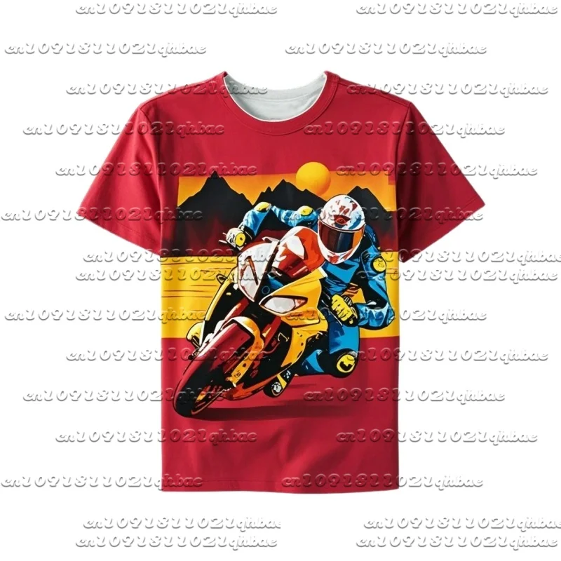 

Летняя модная мотоциклетная повседневная футболка с круглым вырезом для мужчин и женщин, дышащая, быстросохнущая, с коротким рукавом для езды на велосипеде на открытом воздухе