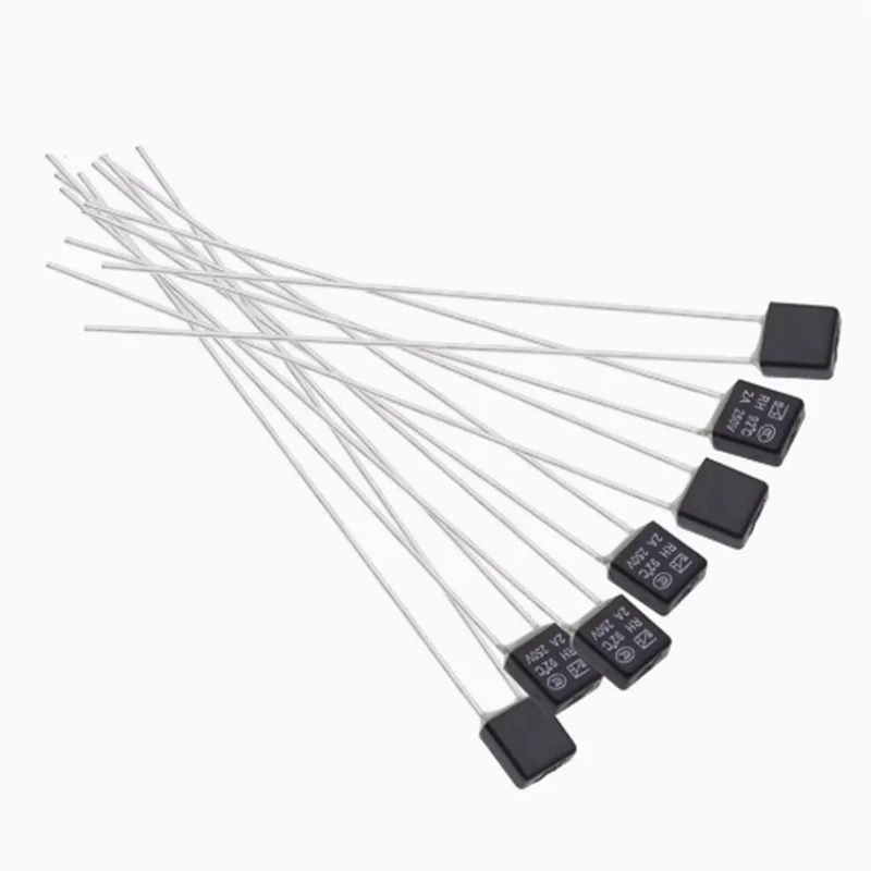 100PCS RH 92 95 102 105 115 120 125 130 135 140 145 150 Degree Thermal Fuse RH Temperature Fuse 2A 250V Fan Motor Thermal Fuse